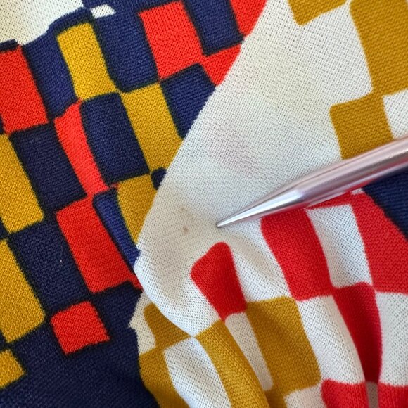 Alfred Weber 60s Vtg Dress Mod Size 8/S Geometric Multicolor Long Sleeve Gogo - Picture 5 of 16